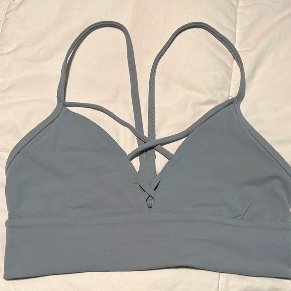 Lululemon Gray Sports Bra with Strappy Cross-Back